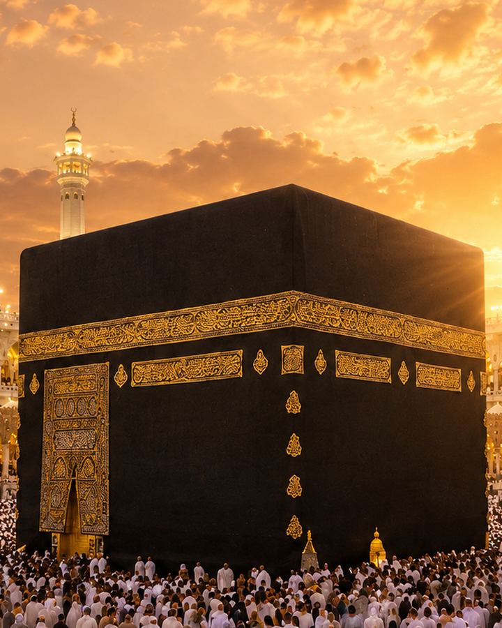 La Kaaba a La Mecque, lieu saint de destination du pelerinage